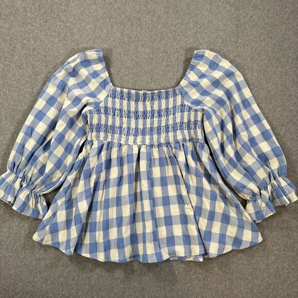 Entro Blue and White Checkered Blouse - Picture 10 of 10